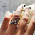 انگشتر نقره زنانه طرح جواهر ظریف کد 2852