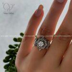 انگشتر نقره زنانه طرح جواهر پرنگین کد 2875 - Image 3