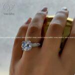 انگشتر نقره تک نگین طرح جواهر - Image 3