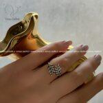 انگشتر نقره زنانه طرح جواهر مدل گندم کد 2855