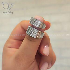 حلقه ست نقره طرح طلا سفید کد 5228