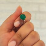 انگشتر نقره جواهری زنانه نگین سبز کد 5247 - Image 3