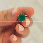 انگشتر نقره جواهری زنانه نگین سبز کد 5247