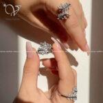 انگشتر نقره زنانه طرح جواهر مدل گندم کد 2855 - Image 2