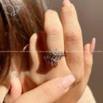 انگشتر نقره زنانه طرح جواهر مدل گندم کد 2855 - Image 4