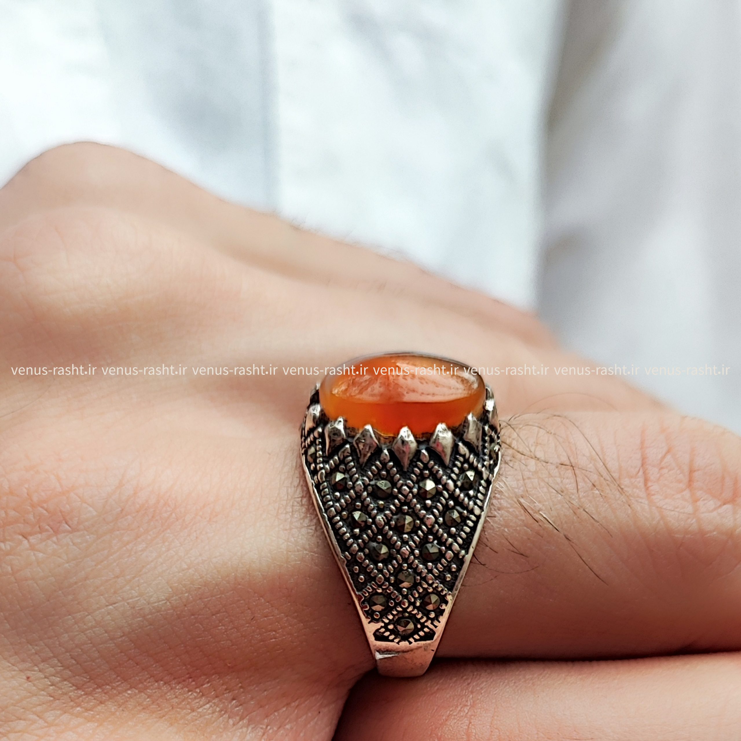 InShot_۲۰۲۳۱۱۱۷_۱۹۲۱۵۳۵۷۸-scaled-1.jpg انگشتر نقره مردانه با سنگ اصل عقیق یمنی کد 4481 - Image 1