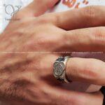 انگشتر نقره مردانه طرح حلقه نگین دار - Image 2