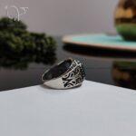 انگشتر نقره مردانه سنگ عقیق سبز کد2409 - Image 4