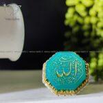 انگشتر نقره مردانه عقیق سبز با حکاکی حسبی الله کد 2421