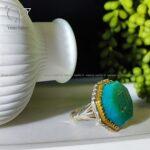 انگشتر نقره مردانه عقیق سبز با حکاکی حسبی الله کد 2421 - Image 4