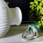 انگشتر نقره مردانه عقیق سبز با حکاکی حسبی الله کد 2421 - Image 3