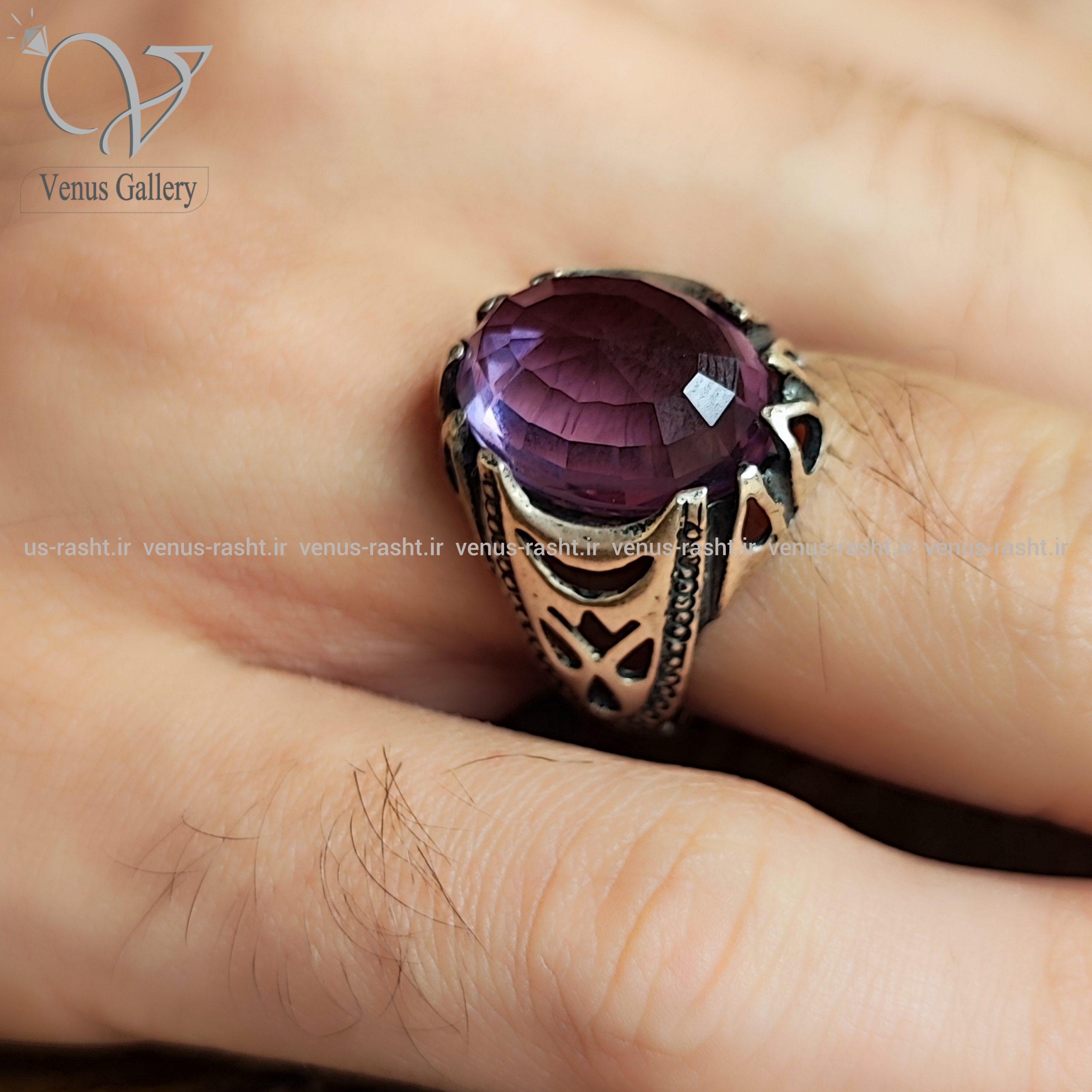 InShot_۲۰۲۴۰۱۱۴_۰۳۲۰۵۲۸۲۷-scaled-1.jpg انگشتر نقره مردانه با سنگ بنفش ارغوانی کد 2337 - Image 1