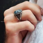انگشتر نقره مردانه با سنگ اونیکس کد 2347 - Image 2