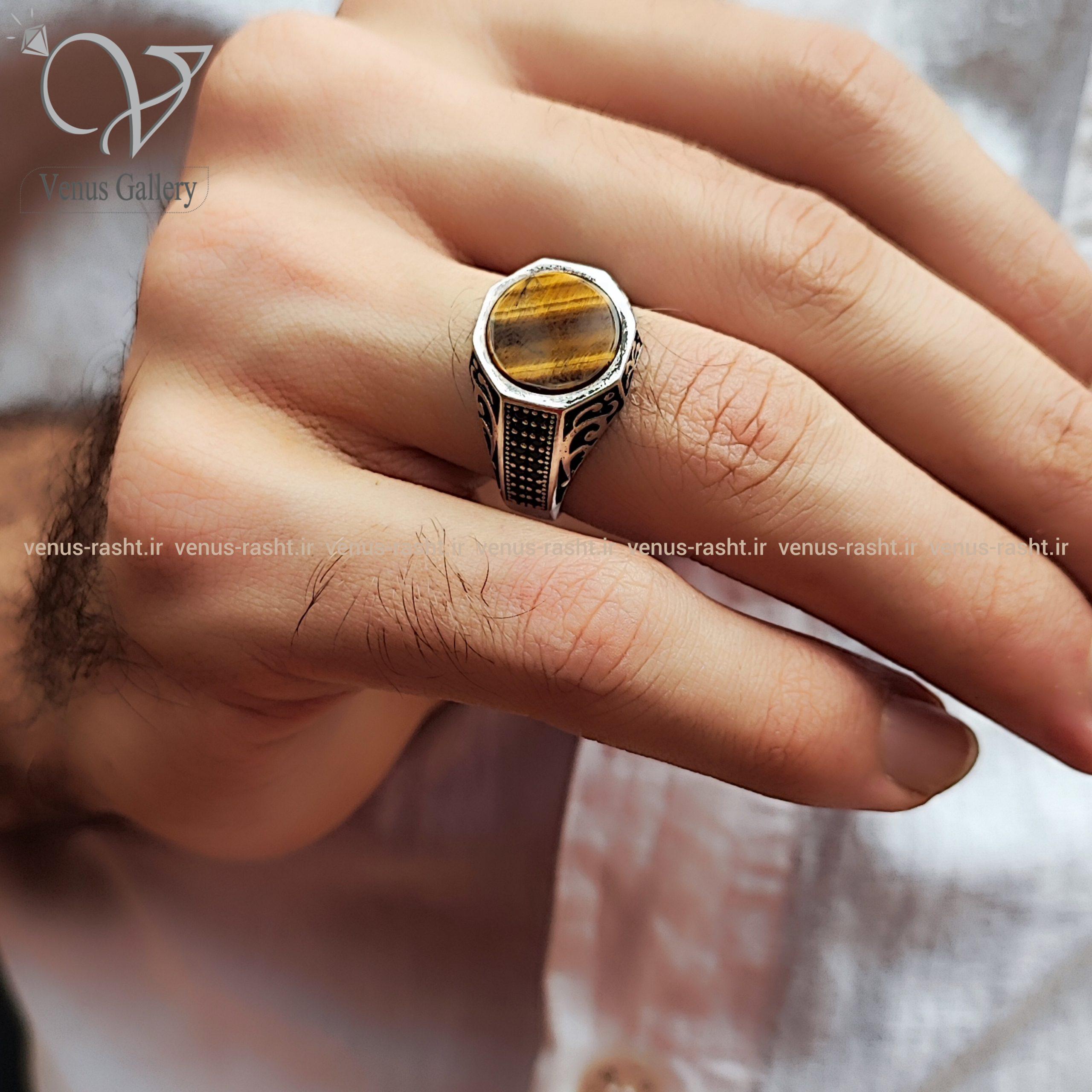 InShot_۲۰۲۴۰۱۱۴_۰۳۳۷۵۹۵۱۵-scaled-1.jpg انگشتر نقره مردانه با سنگ چشم ببر کد 2351 - Image 1