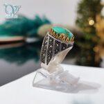 انگشتر نقره مردانه سنگ فیروزه نیشابور اصل کد 2433