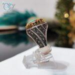انگشتر نقره مردانه سنگ فیروزه نیشابور اصل کد 2433 - Image 5