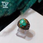 انگشتر نقره مردانه سنگ فیروزه نیشابور اصل کد 2433 - Image 3