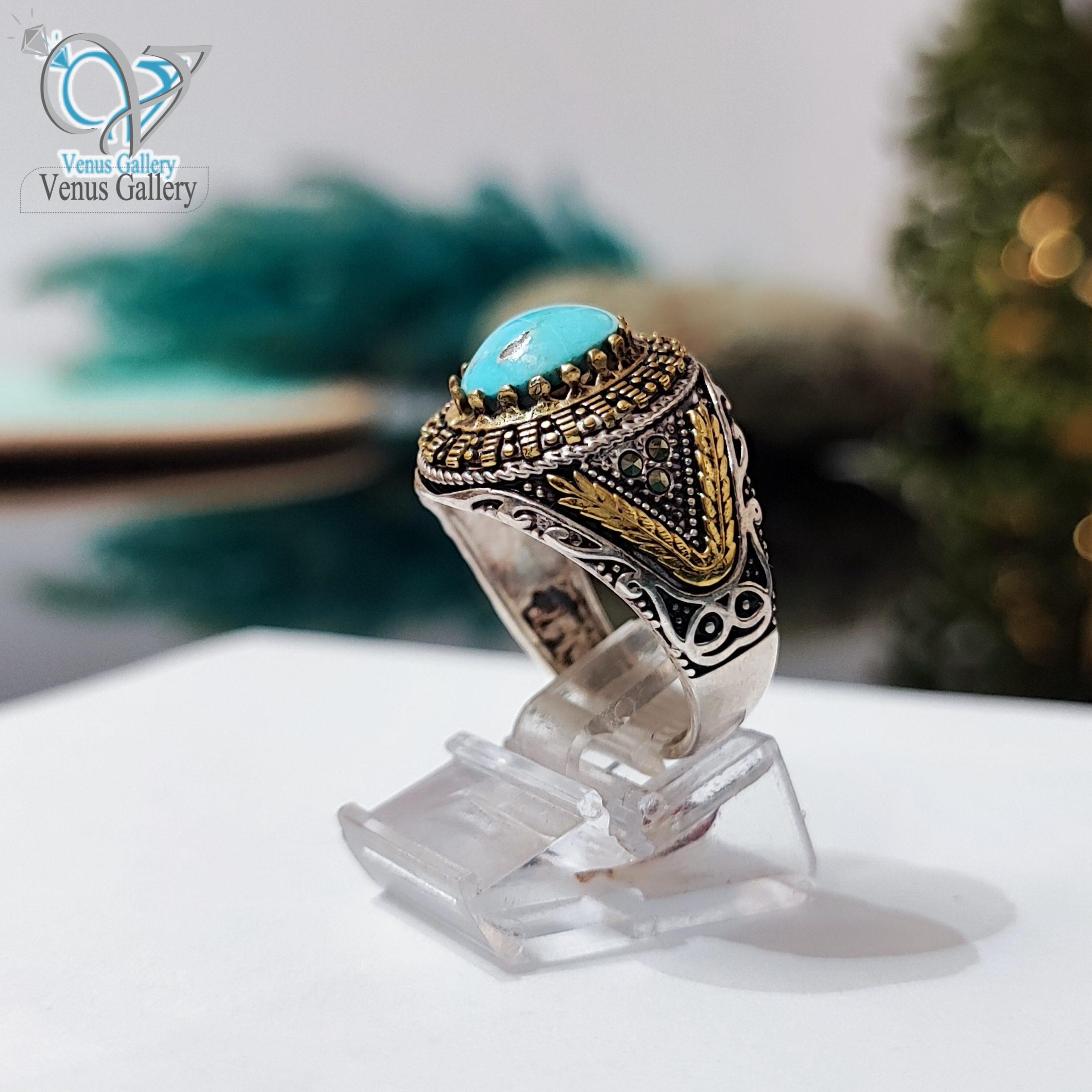 InShot_۲۰۲۴۰۱۱۶_۱۸۵۶۱۳۶۶۷-scaled-1.jpg انگشتر نقره مردانه سنگ فیروزه نیشابور کد 2455 - Image 1