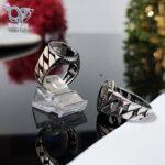 انگشتر نقره مردانه سنگ اونیکس سه بعدی رکاب کارتیر