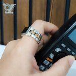 انگشتر نقره مردانه مدل رولکس بند ساعتی سنگ اونیکس کد 4781 - Image 2