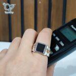 انگشتر نقره مردانه مدل رولکس بند ساعتی سنگ اونیکس کد 4781 - Image 4