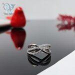 انگشتر نقره دخترانه ظریف طرح جواهر کد 3209 - Image 3