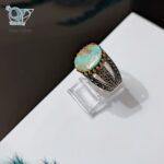انگشتر نقره مردانه سنگ فیروزه نیشابور کد 2498