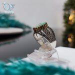 انگشتر نقره مردانه سنگ فیروزه نیشابور کد 2498 - Image 3