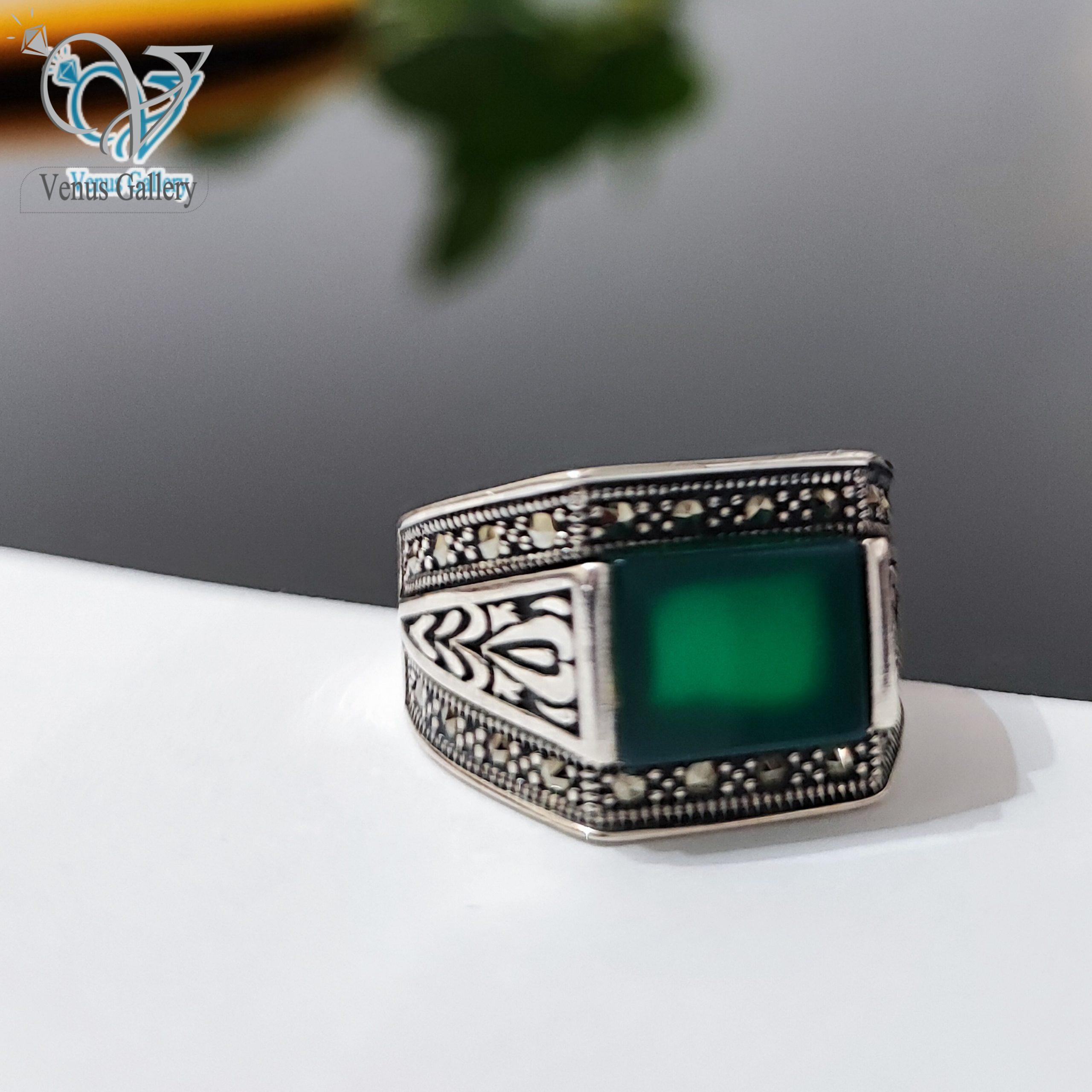 InShot_۲۰۲۴۰۱۱۶_۲۱۳۱۲۱۷۵۸-scaled-1.jpg انگشتر نقره مردانه سنگ عقیق سبز کد 2521 - Image 1