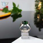 انگشتر نقره مردانه سنگ سبز اتمی کریستالی کد 2513 - Image 4