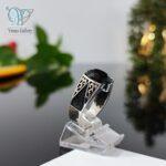 انگشتر نقره مردانه سنگ سبز اتمی کریستالی کد 2513 - Image 3
