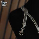 زنجیر نقره مردانه ایتالیایی سیاه قلم بافت کد 2683 - Image 2
