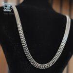 زنجیر نقره مردانه ایتالیایی سیاه قلم بافت کد 2683