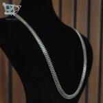 زنجیر نقره مردانه ایتالیایی سیاه قلم بافت کد 2683 - Image 3