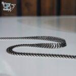 زنجیر نقره مردانه ایتالیایی سیاه قلم بافت کد 2683 - Image 5