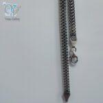 زنجیر نقره مردانه ایتالیایی سیاه قلم بافت کد 2683 - Image 6