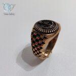 انگشتر طلاروس مردانه رکاب رولکس طرح لنگر - Image 2