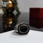 انگشتر نقره مردانه سنگ اونیکس مشکی کد 5210 - Image 3