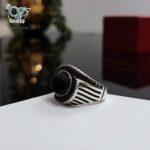 انگشتر نقره مردانه سنگ اونیکس مشکی کد 5210 - Image 4