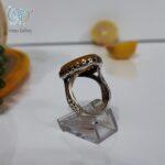 انگشتر نقره مردانه عقیق زرد حکاکی آیـت الکرسی کد 2820 - Image 4