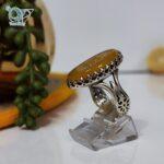 انگشتر نقره مردانه عقیق زرد حکاکی آیـت الکرسی کد 2820 - Image 3
