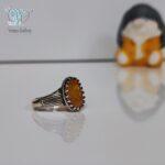 انگشتر نقره مردانه یاقوت زرد صنعتی کد 2835 - Image 2