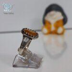 انگشتر نقره مردانه یاقوت زرد صنعتی کد 2835 - Image 4