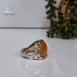 انگشتر نقره مردانه یاقوت زرد صنعتی - Image 2