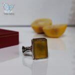 انگشتر نقره مردانه سنگ عقیق زرد شرف الشمس کد 2839 - Image 3