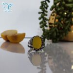 انگشتر نقره مردانه عقیق زرد کد 5104 - Image 4