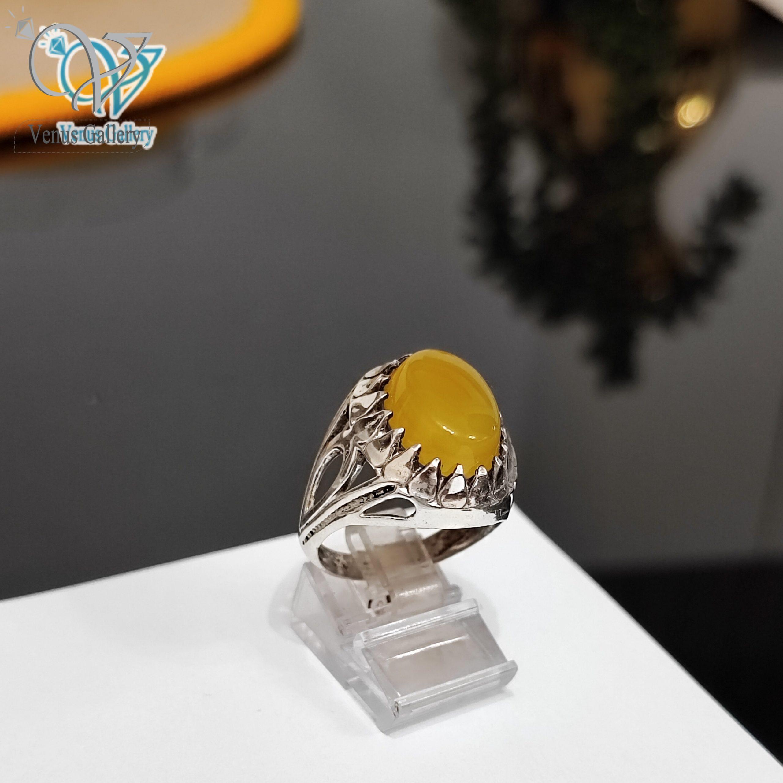 InShot_۲۰۲۴۰۱۲۴_۱۶۲۲۲۱۰۷۲-scaled-1.jpg انگشتر نقره مردانه سنگ عقیق زرد کد 3215 - Image 1