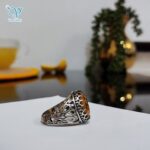 انگشتر نقره مردانه سنگ یاقوت زرد کد 5489 - Image 3