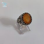 انگشتر نقره مردانه سنگ یاقوت زرد کد 5489