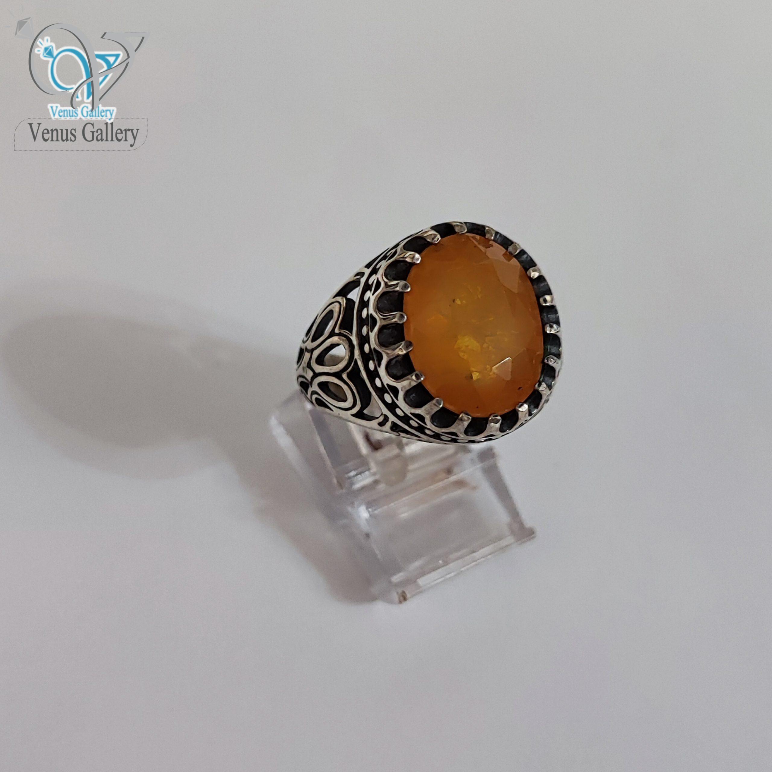 InShot_۲۰۲۴۰۱۲۷_۱۴۰۶۳۵۶۵۴-scaled-1.jpg انگشتر نقره مردانه سنگ یاقوت زرد کد 3213 - Image 1